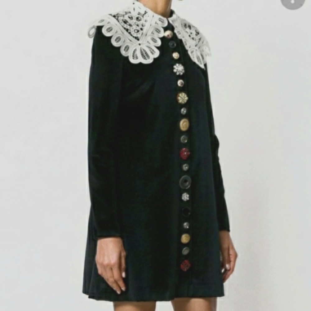 Victorian embroidered collar shirt dress - Picture 2 of 10